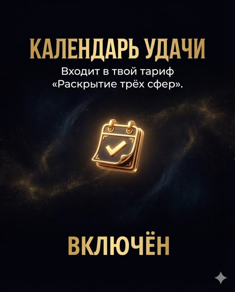 11. Календарь удачи внутри тарифа — ВКЛЮЧЁН